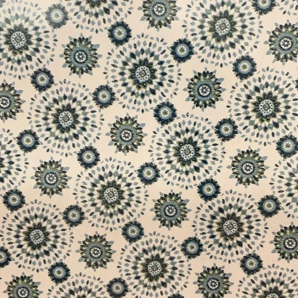 NEW PEVA Tablecloths (2) 60x102” PVC Free Boho Mandala Blue Green Cream - Picture 4 of 7